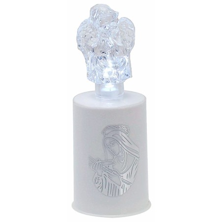 Lumino bianco a batterie con angelo illuminato h 13,5 cm Mondo