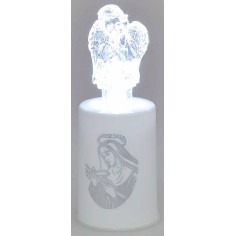 Lumino bianco a batterie con angelo illuminato h 13,5 cm Mondo