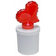 Vela blanca a pilas con corazón rojo iluminado h 13 cm 2
