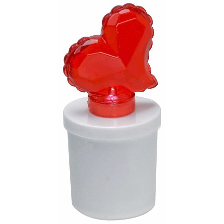 Vela blanca a pilas con corazón rojo iluminado h 13 cm