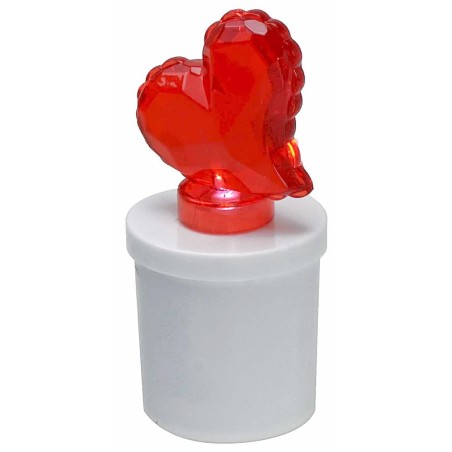 Vela blanca a pilas con corazón rojo iluminado h 13 cm