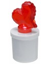 Luz blanca a pilas con corazón rojo iluminado h 13 cm