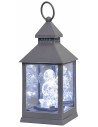 Linterna gris con ángel iluminado de 10x10x23 cm h