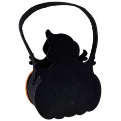 Cestino zucca e fantasma per Halloween cm 14x7x17 h 2