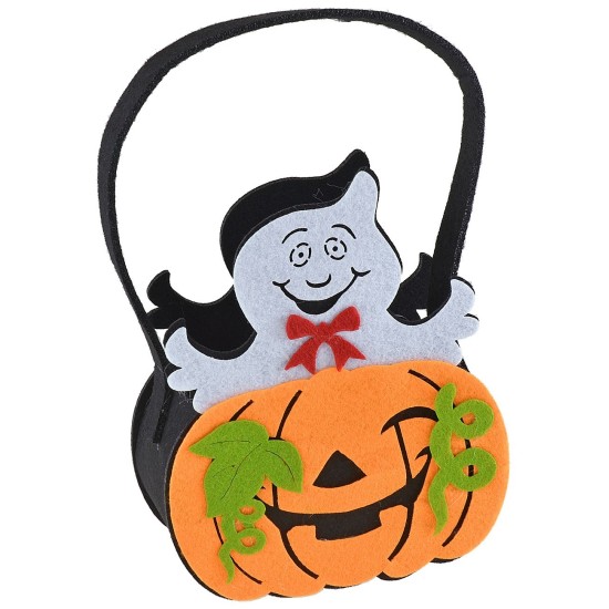 Pumpkin and ghost basket for Halloween cm 14x7x17 h