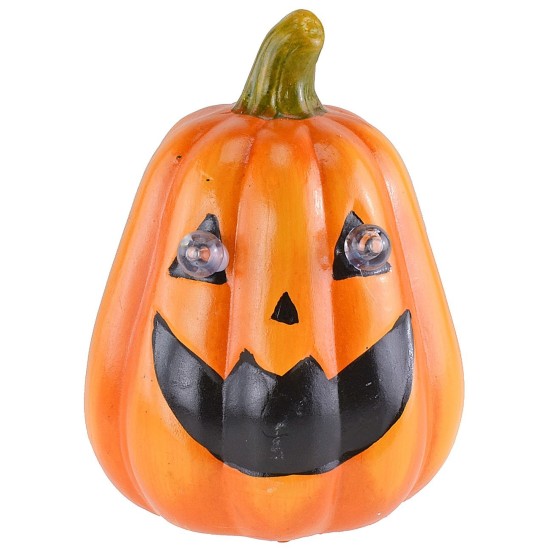 Zucca con occhi illuminati a batterie per Halloween cm 15x20 h