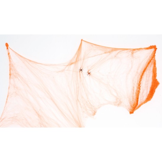 Telaraña naranja con arañas para Halloween 40 gr. Mondo Presepi