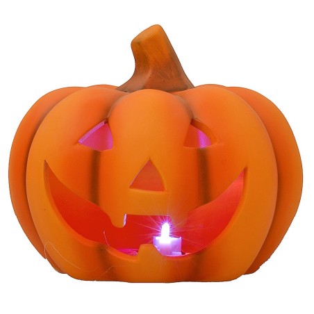 Pumpkin with battery-operated color-changing LED for Halloween
