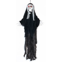 Perchero fantasma negro con luces y sonidos Halloween h 100 cm