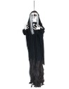 Black ghost hanger with Halloween lights and sounds h 100 cm