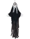 Appendino fantasma nero con luci e suoni Halloween h 100 cm