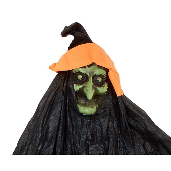 Strega volto verde con picchetto per Halloween h 107 cm