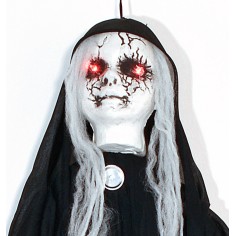 Perchero fantasma negro con luces y sonidos Halloween h 100 cm 2
