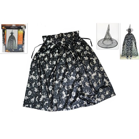 Mantello e cappello da strega per adulto Halloween Mondo Presepi