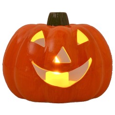 Calabaza portavelas para Halloween cm 18x15 h Mundo Pesebres 2