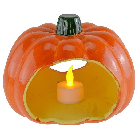Calabaza portavelas para Halloween cm 18x15 h Mundo Pesebres