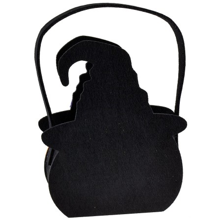 Cestino zucca strega per Halloween cm 14x7x18 h