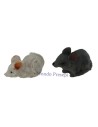 Set of 2 mice in resin 2.5 cm
