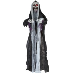 Appendino mostro fantasma nero con luci e suono Halloween h 160 2