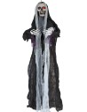 Colgante monstruo fantasma negro con luces y sonidos Halloween