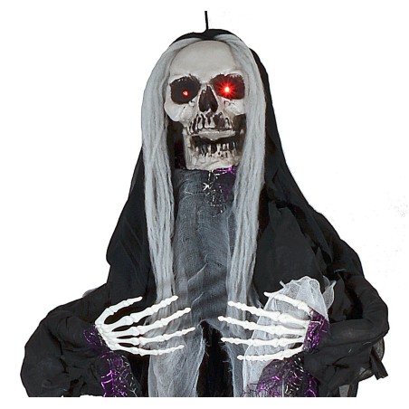 Appendino mostro fantasma nero con luci e suoni Halloween h 160
