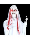 White ghost hanger with Halloween lights and sounds h 100 cm