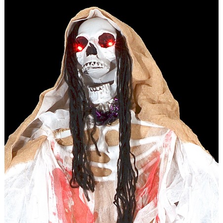 Colgante monstruo fantasma blanco con luces y sonido Halloween