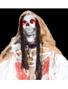 Colgante monstruo fantasma blanco con luces y sonido Halloween