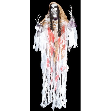 Appendino mostro fantasma bianco con luci e suono Halloween h