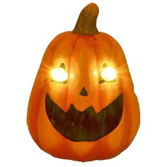Calabaza con ojos iluminados a pilas para Halloween de 15x20 cm 2