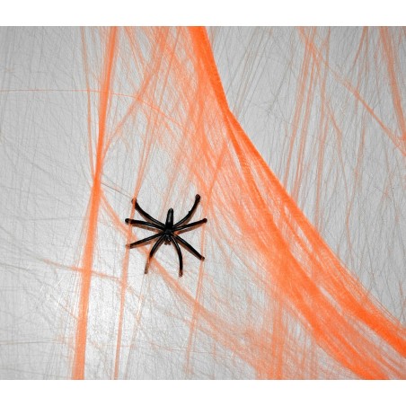 Ragnatela arancio con ragni per Halloween 40 gr.