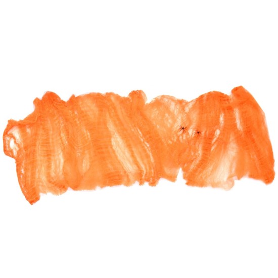Telaraña naranja con arañas para Halloween 40 gr. Mondo Presepi