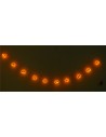 Chain of 10 pumpkins with battery-powered lights for Halloween