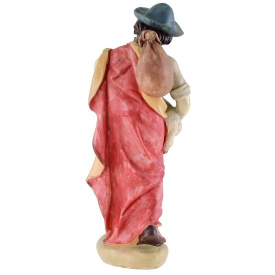 Ragazzo con agnello in resina 30 cm