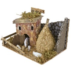 Ovile con ovejas cm 20x14x13 h Mondo Pesebres 2