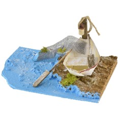 Ambientazione mare con barca cm 20x14x9 h Mondo Presepi 2