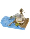Ambientazione mare con barca cm 20x14x9 h Mondo Presepi