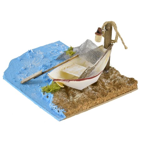 Ambientazione mare con barca cm 20x14x9 h Mondo Presepi