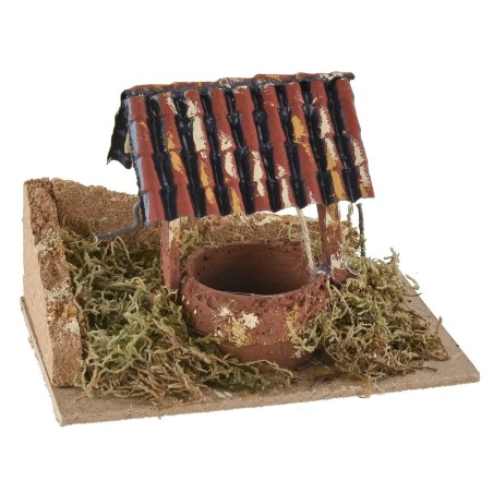 Pozzo con tettoia cm 15x10x10,5 h pozzo, altezza, statue