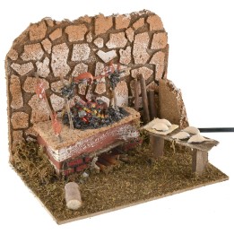 Fuego con asador de 20x14x17 cm h