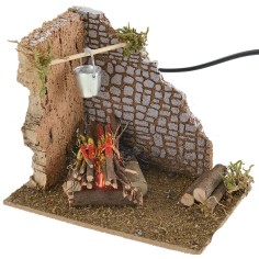 Corner fire working with flame effect lamp 15x10x12.5 cm h 2