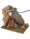 Corner fire working with flame effect lamp 15x10x12.5 cm h