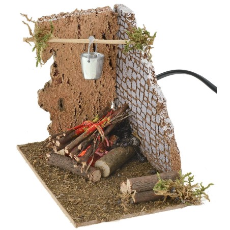 Functioning corner fire with flame effect lamp cm