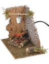 Corner fire working with flame effect lamp 15x10x12.5 cm h