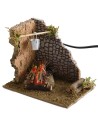 Corner fire working with flame effect lamp 15x10x12.5 cm h