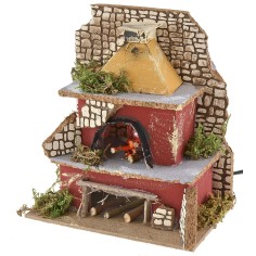 Horno con lámpara efecto llama funcionando cm 15x10x17 h 2