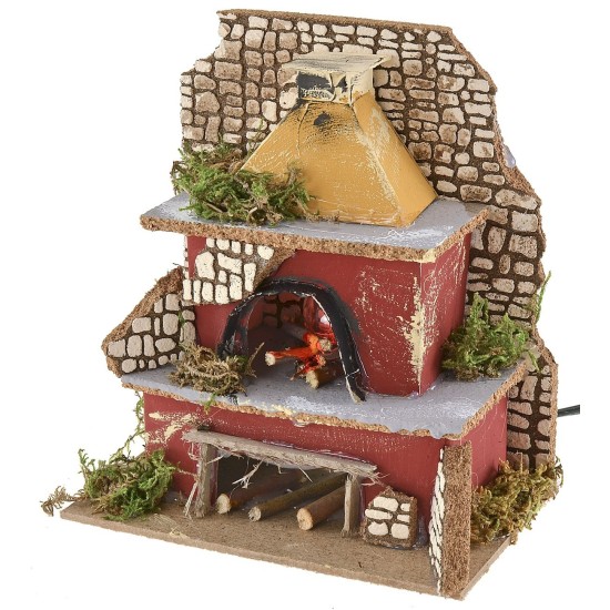 Forno con lampada effetto fiamma funzionante cm 15x10x17 h