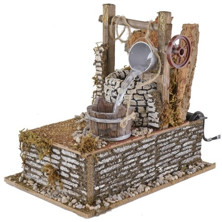 Pozzo funzionante con secchi e tinozza cm 20x13,5x19 h