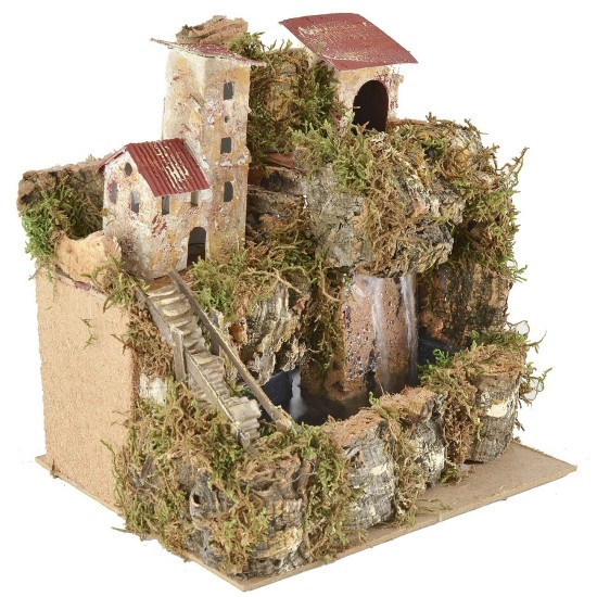Paesaggio con cascata cm 24x21x25 h