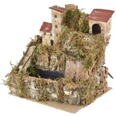 Paesaggio con cascata a velo funzionante cm 24x21x25 h 2